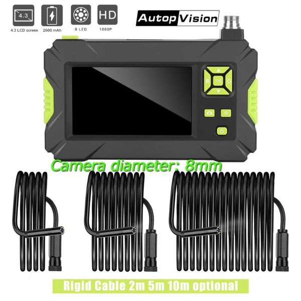 

4.3'' endoscope telescope borescope 8mm lens 2m/5m/10m inspection camera with battery waterproof endoscope