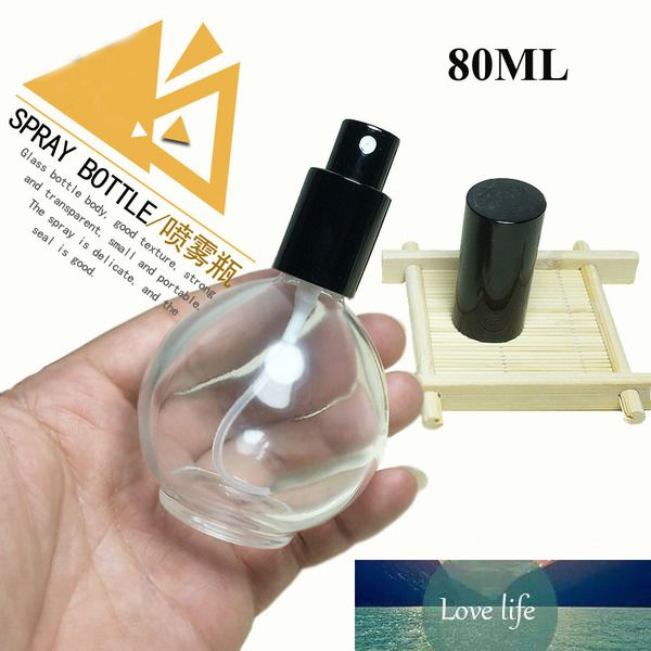 80ml 1/5 / 10pcs Garrafa de bocal de pulverização de líquido cosmético portátil vazio, frascos de perfume bonito claro, recipiente de névoa de perfume