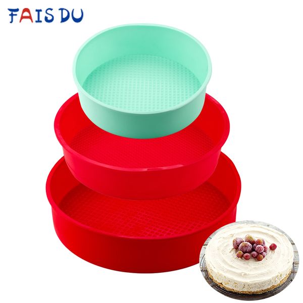 Stampo per torta in silicone facile da smontare Stampo per torta rotonda in mousse di colore casuale Chese Pane Pasticceria Cucina 3D Bakeware Strumenti di cottura fai da te 201023