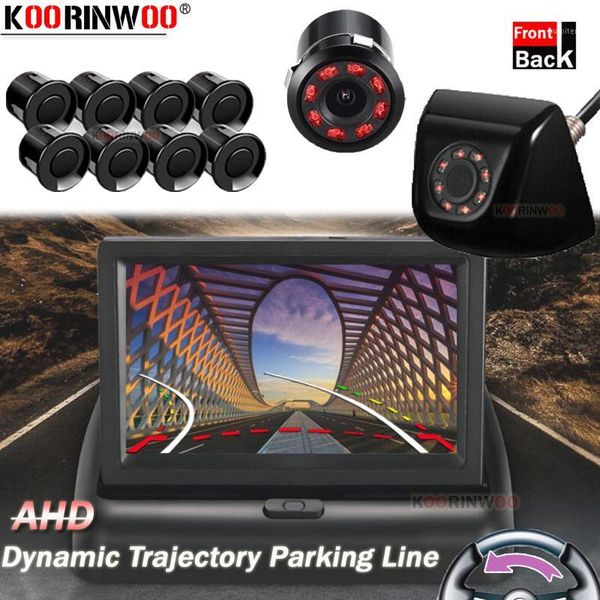 

koorinwoo car parktronic parking system alarm front camera dynamic trajectory line cam metal buzzer speaker beep alarm jalousie1