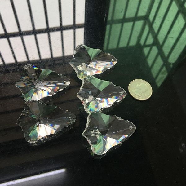 

5pc 50mm clear suncatcher pendant tree faceted leaf crystal chandelier craft prism hanging ornament fengshui xms h bbykwk