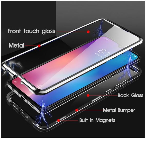 

double sided magnetic metal case for redmi note 9 9s 8 8t 7 k20 k30 ultra 10x for xiaomi mi qylbon