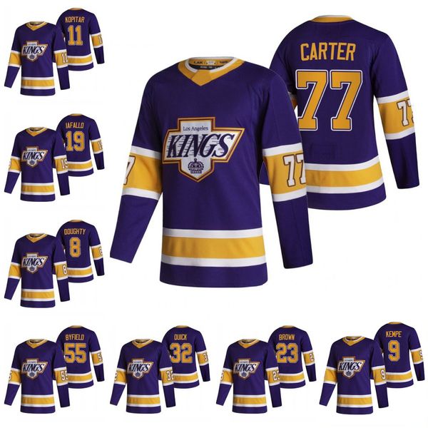 

la los angeles kings 2021 reverse retro jersey jeff carter anze kopitar dustin brown iafallo doughty campbell kovalchuk carter jonathan quic, Black