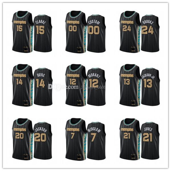 

memphis\rgrizzlies\rmen women\rnba youth dillon brooks jaren jackson jr. ja morant 2020-21 basketball jersey new uniform black city, Black;red