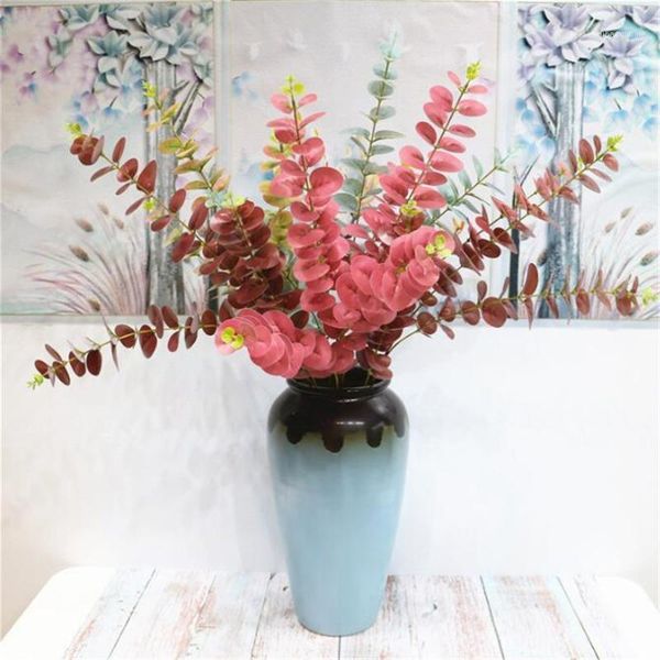 

11pcs fake eucalyptus tree branches artificial eucalyptus stems 33.46" long for wedding home showcase decorative greenery1