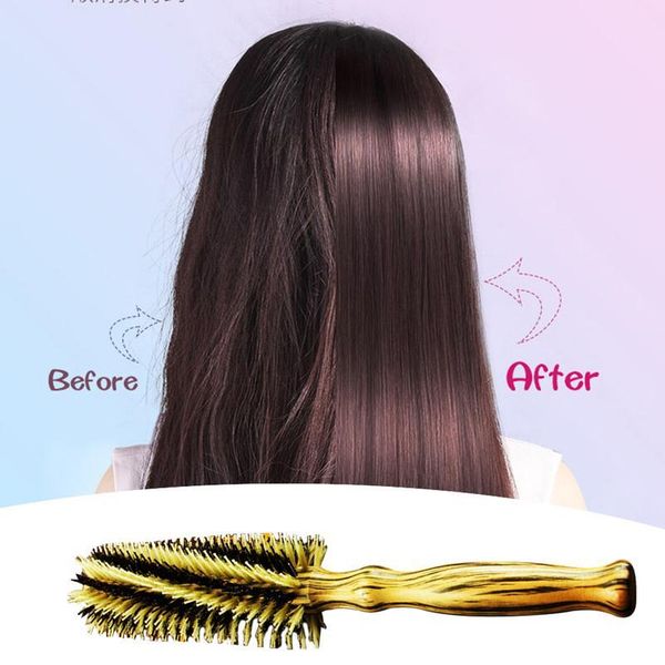 

1pc curly hair comb bristle hair curling brush wooden round comb hairstyling curl brush salon hair jlltjo, Silver