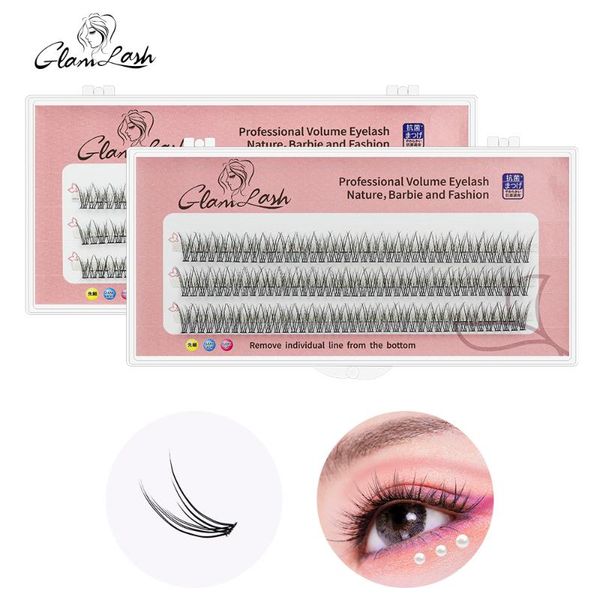 

false eyelashes gamlash natural fishtail type dovetail eyelash extension premade volume grafted thick soft makeup tool