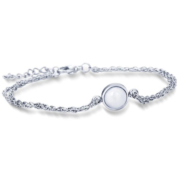 

niba simple design silver color bracelet party jewelry genuine clear ceramic charm bracelet for women, Golden;silver