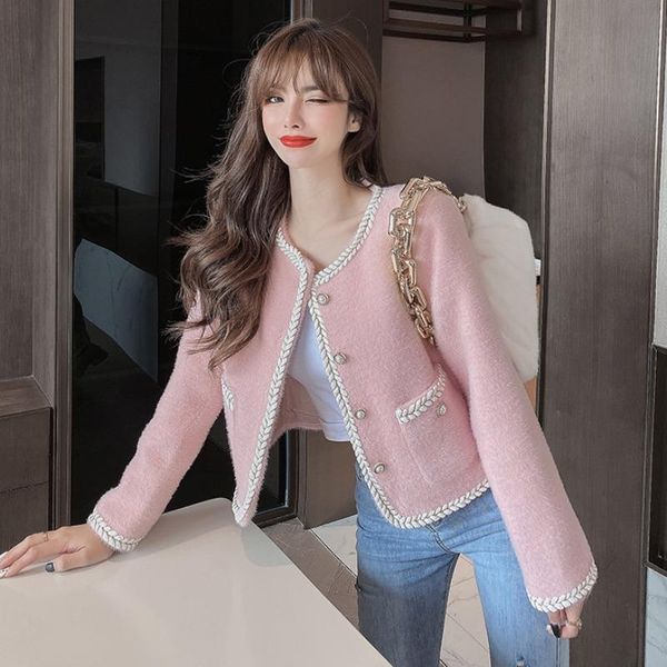 

women's jackets sweet furry pink jacket women autumn winter fashion korean thick long-sleeved short coat loose ladies mink velvet woole, Black;brown
