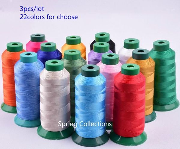 

3pcs 210d/3 high strength bonded nylon sewing thread 3000yard upholstery outdoor market drapery beading luggage purses 22colors1, Black;white