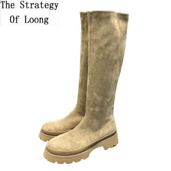 

весна осень новый ретро стройная натуральная кожа женщин длинные конные сапоги зимние плюшевые дамы клен-высокая растяжка botas 20201130, Black