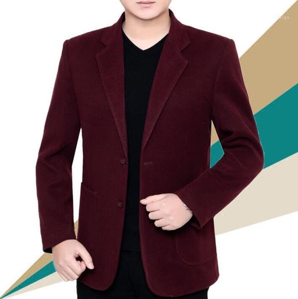 

men's suits & blazers middle-aged jacket men blazer autumn winter thicken masculino slim fit casaco jaqueta masculina coats mens suit b, White;black