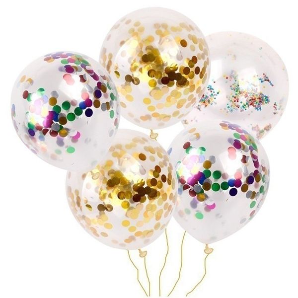 Decorazione per feste Festa di compleanno Palloncino Paillettes rotonde Multi colore 12 pollici Forniture per feste Palloncini per decorazioni natalizie trasparenti Moda WH0508