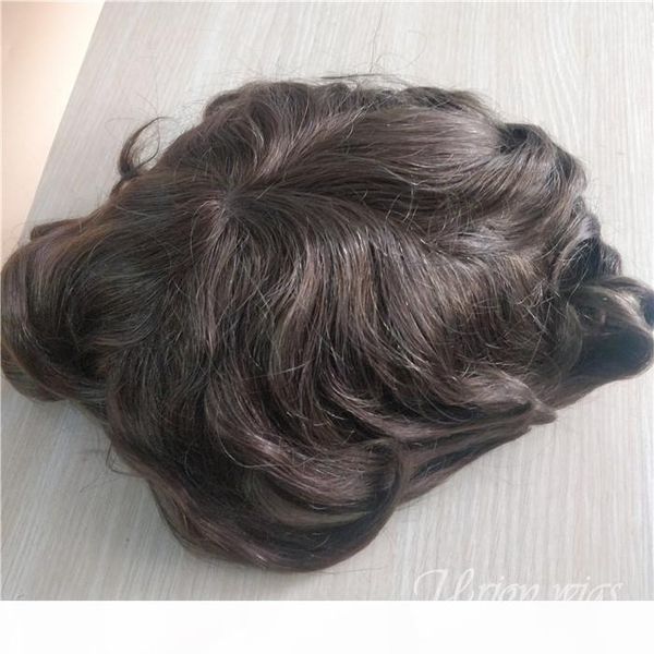

wholesale lace with thin skin pu base 16cm*24cm indian hair style v-injected hairline invisible custom toupee for black men