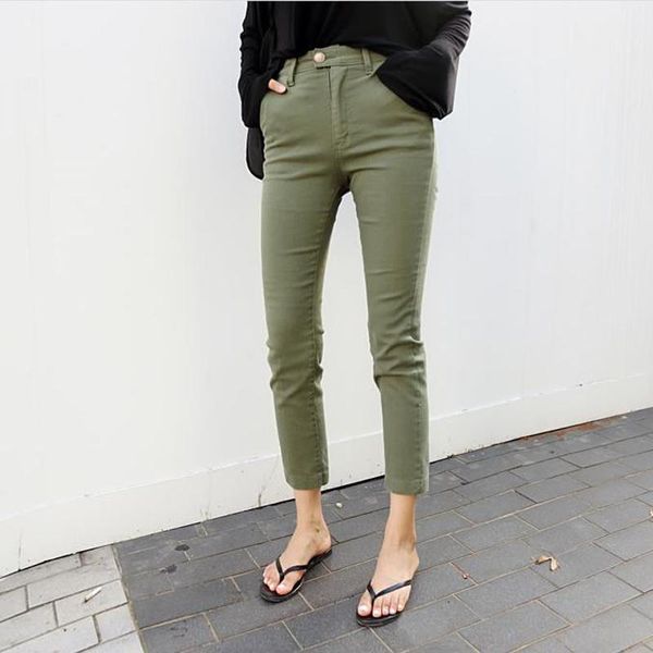 

streetwear slim jeans for women skinny high waist jeans female denim pencil pants stretch army green women pants plus size, Blue