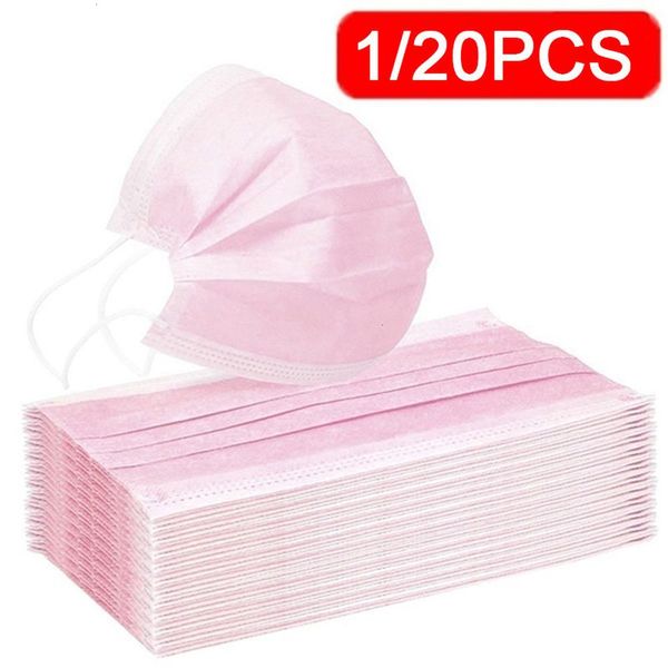 

earband anti-dust face elastic disposable mask anti-haze pink 1/20pcs wiovs