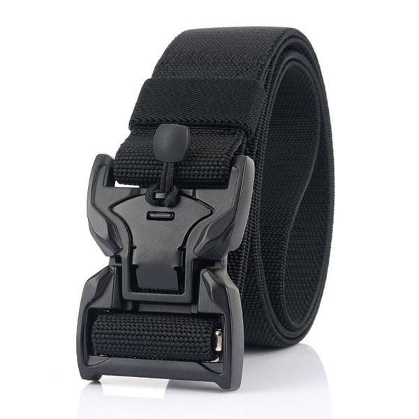 

waist support belts for men magnetic-quick release buckle adjustable elastic woven nylon belt outdoor training sports, Black;gray