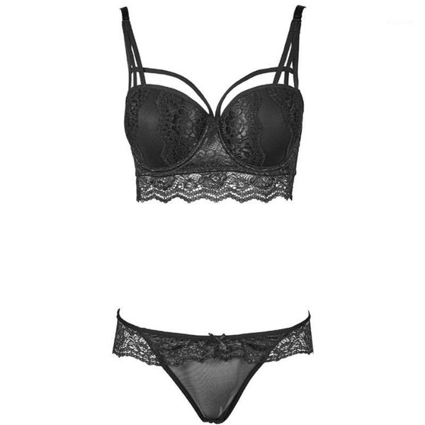 

new underwear set green bras cotton brassiere women lingerie set lace embroidery push up bra panties sets deep v gather1, Red;black