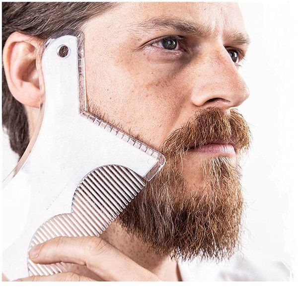 

1pc new men beard shaping template beards comb styling shaper hair beard trim shaving guide tool makeup beauty t jllhai, Silver