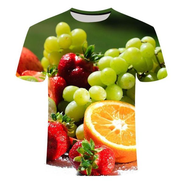

fruit style 3d women and men t-shirts ralgan print 2020 summer short sleeve t-shirts casual k-pop clothes plus size 6xl, White;black