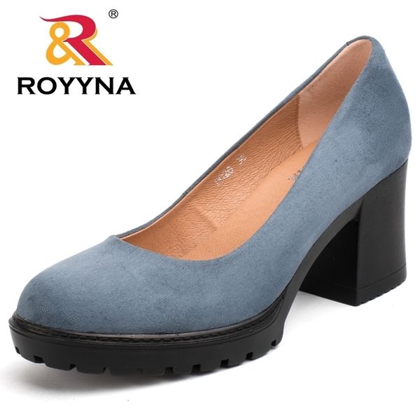 

royyna 2017 new fashion style women pumps shallow ladies platform shoes round toe square heels women wedding shoes wholesales y200113, Black