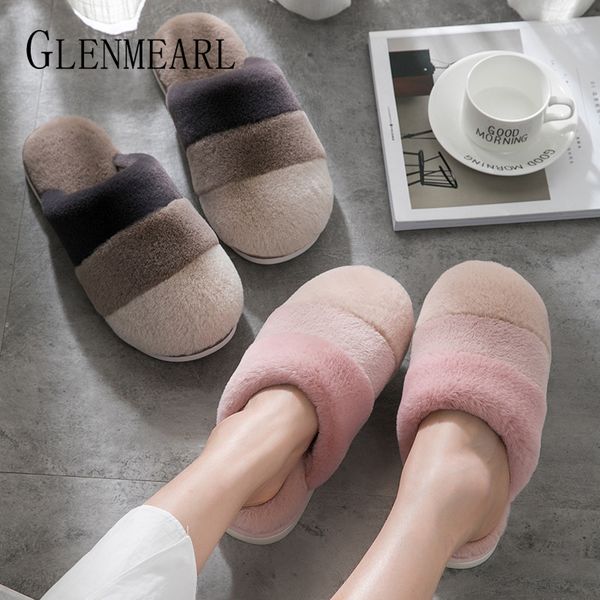

women slippers autumn winter warm plush cotton interior non-slip household floor drag male couple home slippers female shoe new x1020, Black
