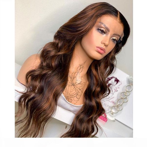 

glueless full lace human hair wigs with bleached knots 180density highlight body wave deep part 13x4 lace front wigs remy 360 frontal, Black