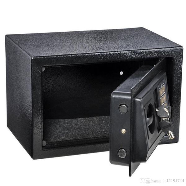

digital steel safe electronic locking money strongbox cash box key black