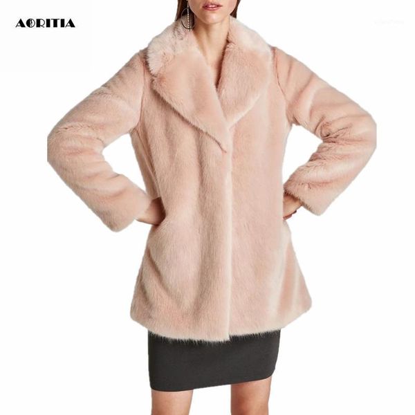 

2020 winter women faux fur coat man-made fur jacket women long-sleeve jackets coat fashion outerwear jaqueta1, Black