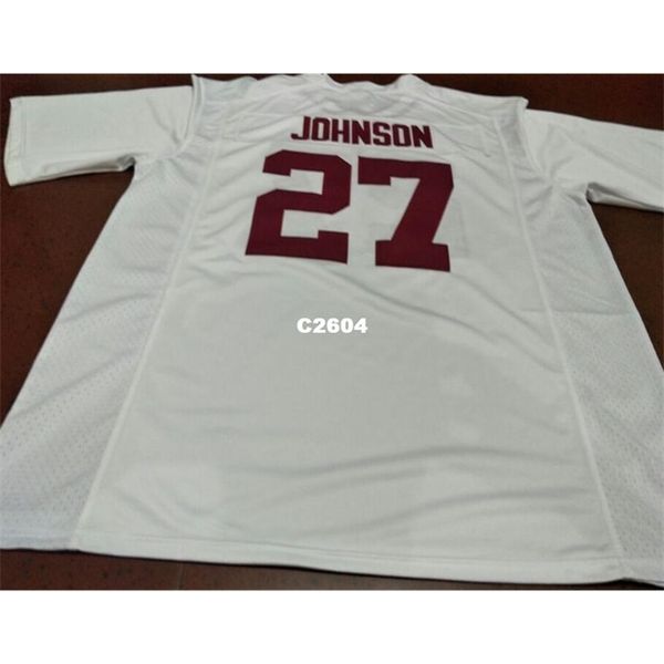 

2604 #27 austin johnson alabama crimson tide red black white college jersey or custom any name or number jersey