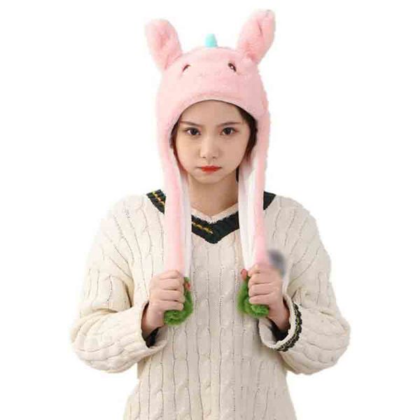 Mode Dinosaurier Hut Ohr bewegen Springen Hut Preppy Stil lustige Spielzeuge Kappe gutes Geschenk für Frauen Mädchen