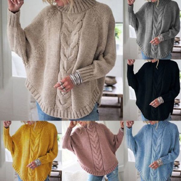 

autumn / winter 2020 women's loose bat sleeve knitted sweater, White;black