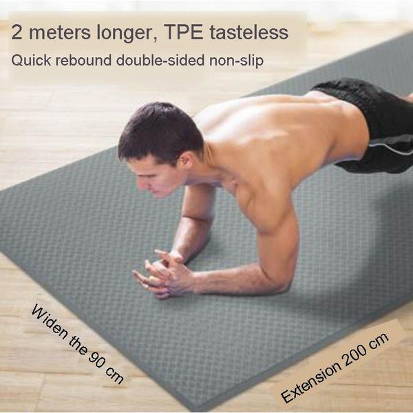 

tpe sports dance mat lengthened 200cm2 meters widened 90cm double yoga mat fitness non-slip widened men's yoga