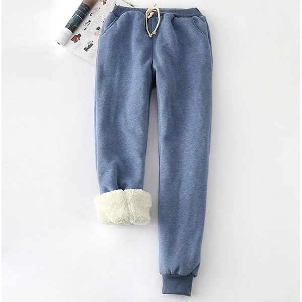 

autumn winter women long trousers warm thick velvet harem pants female elastic waist sweatpants fleece cotton casual pant1, Black;white