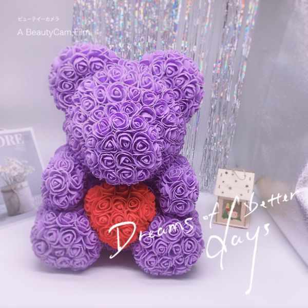 

new eternal life rose bear christmas gift foam rose flower birthday party teddy bear wedding gift 111 n2
