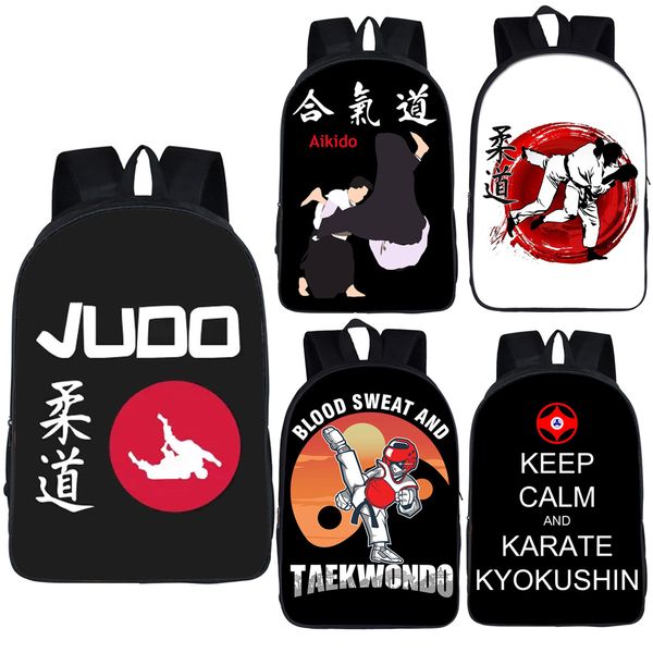

cool martial art judo / taekwondo / karate / aikido backpack for teenage boys children school bags backpack kids bookbag gift lj201225