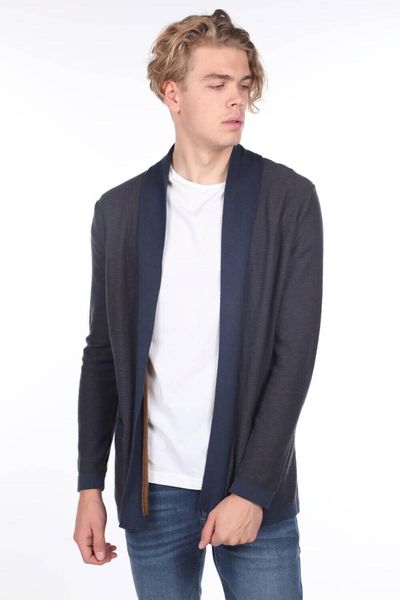 

open front long male knitwear cardigan, White;black