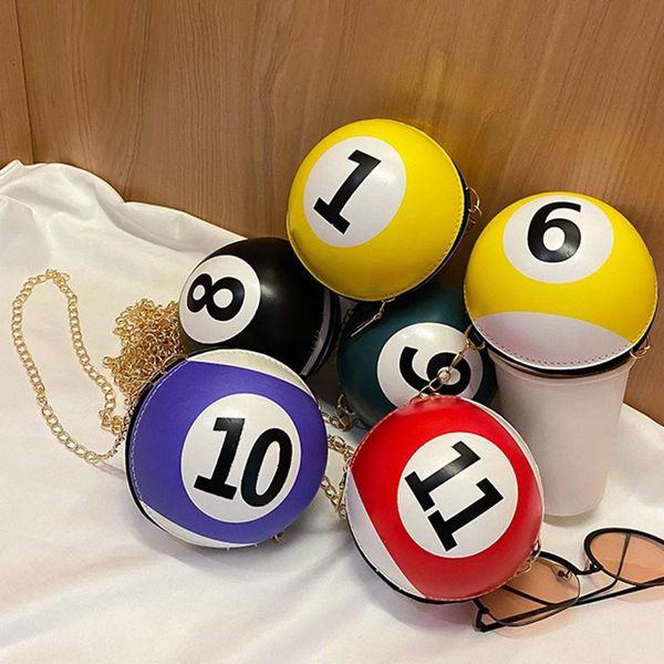 

fashion interesting women shoulder bag cute billiard lady bag youth messenger handbag yellow mini leather circular female bags