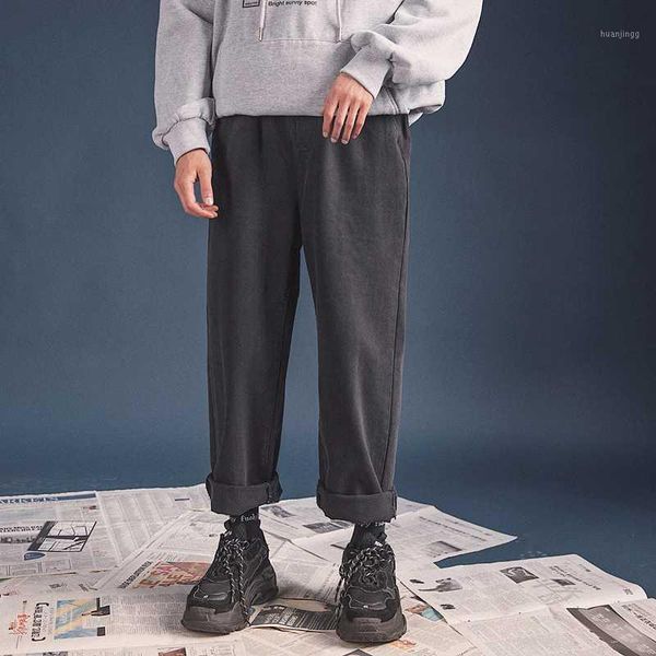 

2020 spring men's fashion baggy homme jeans mens straight male casual pants biker denim loose blue/black color trousers s-2xl1