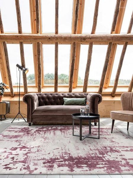 

carpets modern abstract style big size high density woven villa rug, vintage home decoration living room carpet1