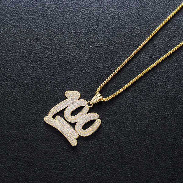 

fashion gold pendant number 100 long necklace men and women jewelry