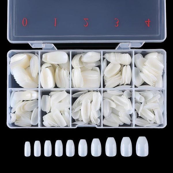 

false nails 500 pieces per box short coffin full cover ballerina nail tips acrylic press on art, Red;gold