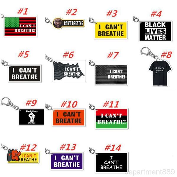 

i can't breathe keychains black lives matter keyrings creative parade chains acrylic key buckle accessories