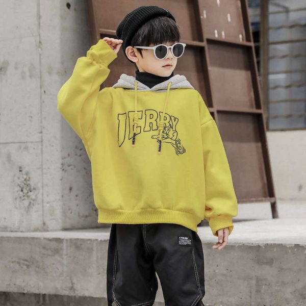 

plush hooded sweater autumn boys' and 2020 new korean children's winter thickened base shirt qahc, Black
