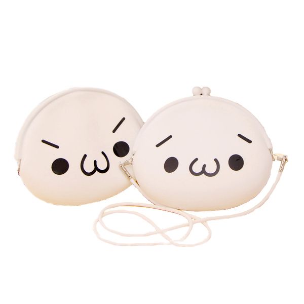 

new funny messenger bag with hasp small wallet multi functional shoulder bag cartoon silicone cute coin purse women, Red;black
