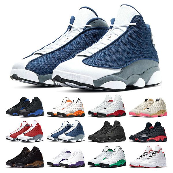 

new arrival mens basketball shoes 13s jumpman red flint hyper royal balck cat bred playground mens sports sneaker trainers athletic