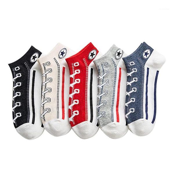

canvas shoes design cotton short socks cool unique harajuku low summer socks women cute thin cool ankle men1, Black;white
