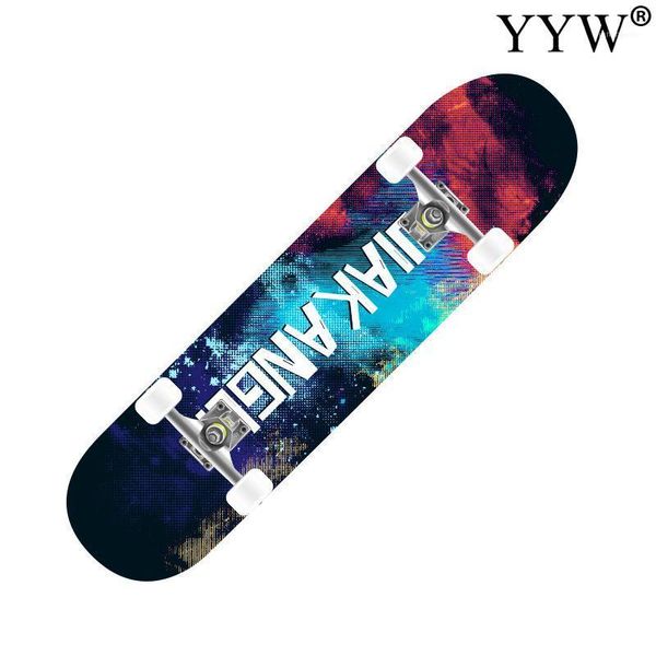 

skateboarding 80cm skateboard double snubby maple alloy roller board skate kids adulst scooter longboard pulley wheel1