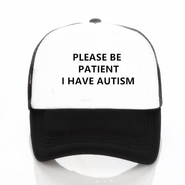 

2018 женская кепка wees geduldig ik hebben autistime краткая gedrukt unisex бейсболки caps men's zomer mesh netto trucker hoed jllahl sinaba, Black;white