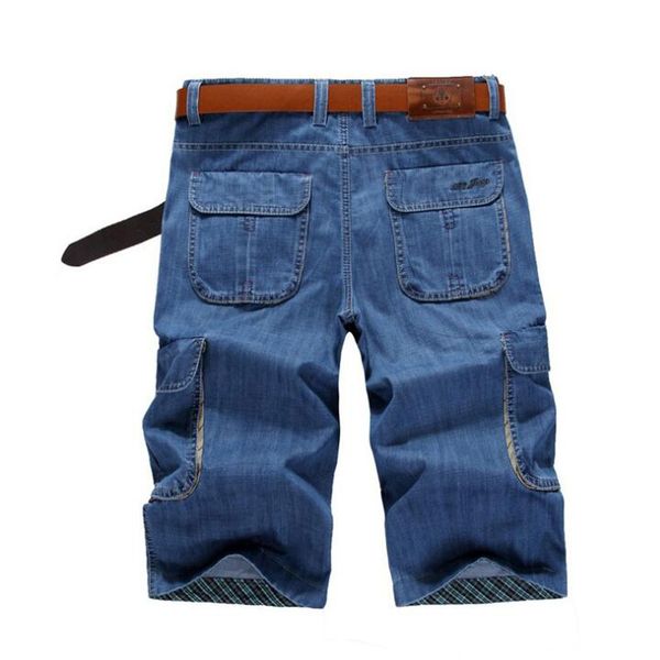 

2021 new fashions denim pants of the fine men cut down their overalls loose man jeans zhan di ji pu cfko, Blue